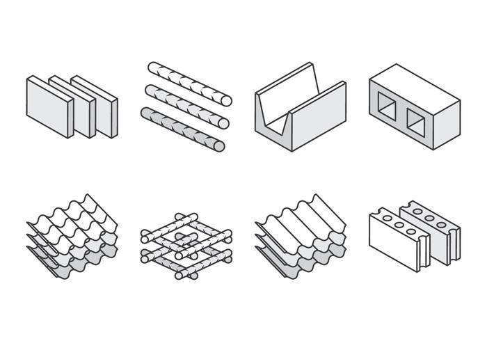 Construction Material Icons vector