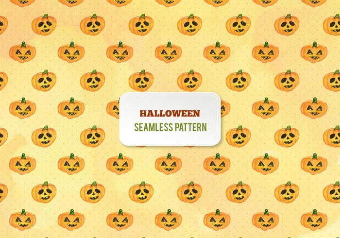 Free Vector Halloween Watercolor Pumpkins Pattern