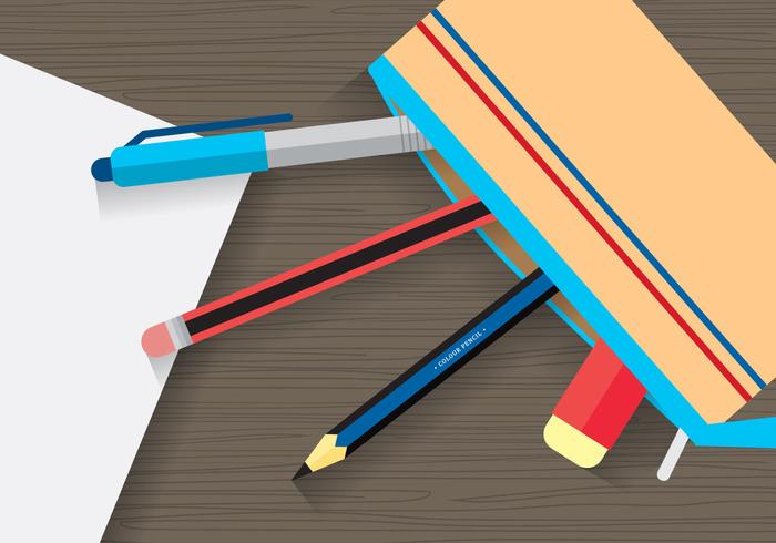 Stationary and Pencil Case Vector