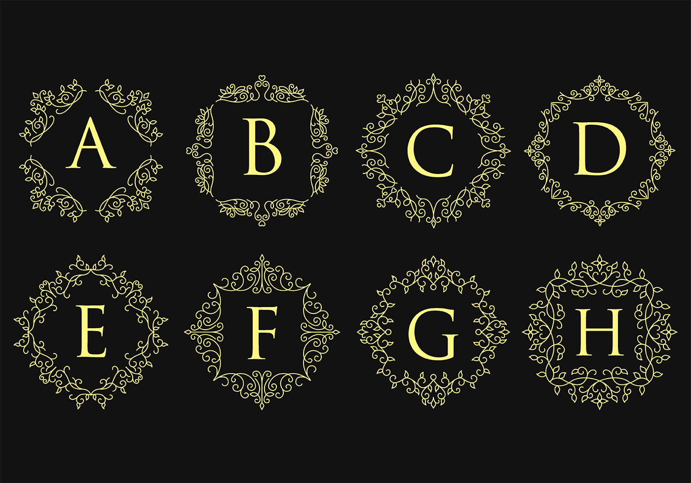 Monogram Logos 124574 Vector Art at Vecteezy