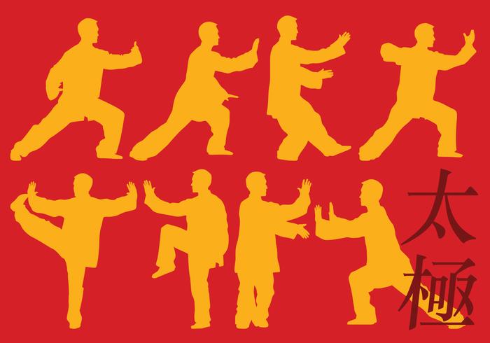 Silueta del Tai Chi vector