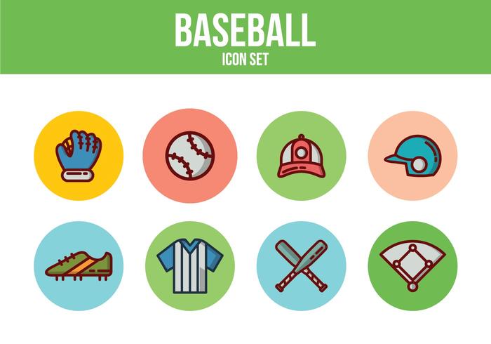 Libere los iconos del béisbol vector