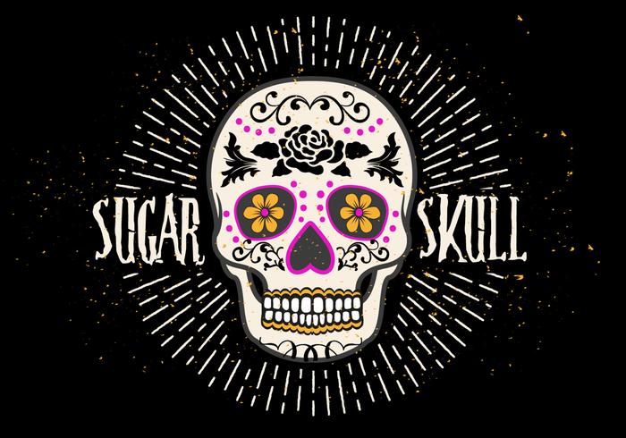 Bright Sugar Skull Vector Illustration