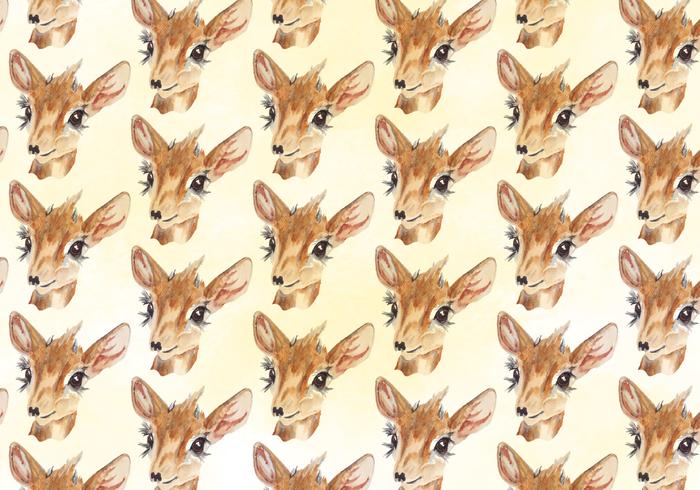 Vector Deer Watercolor Pattern