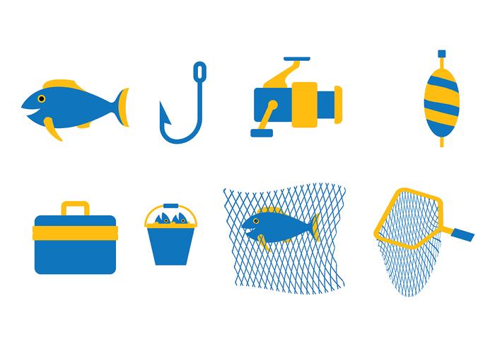 Blue Fishing Vector Set