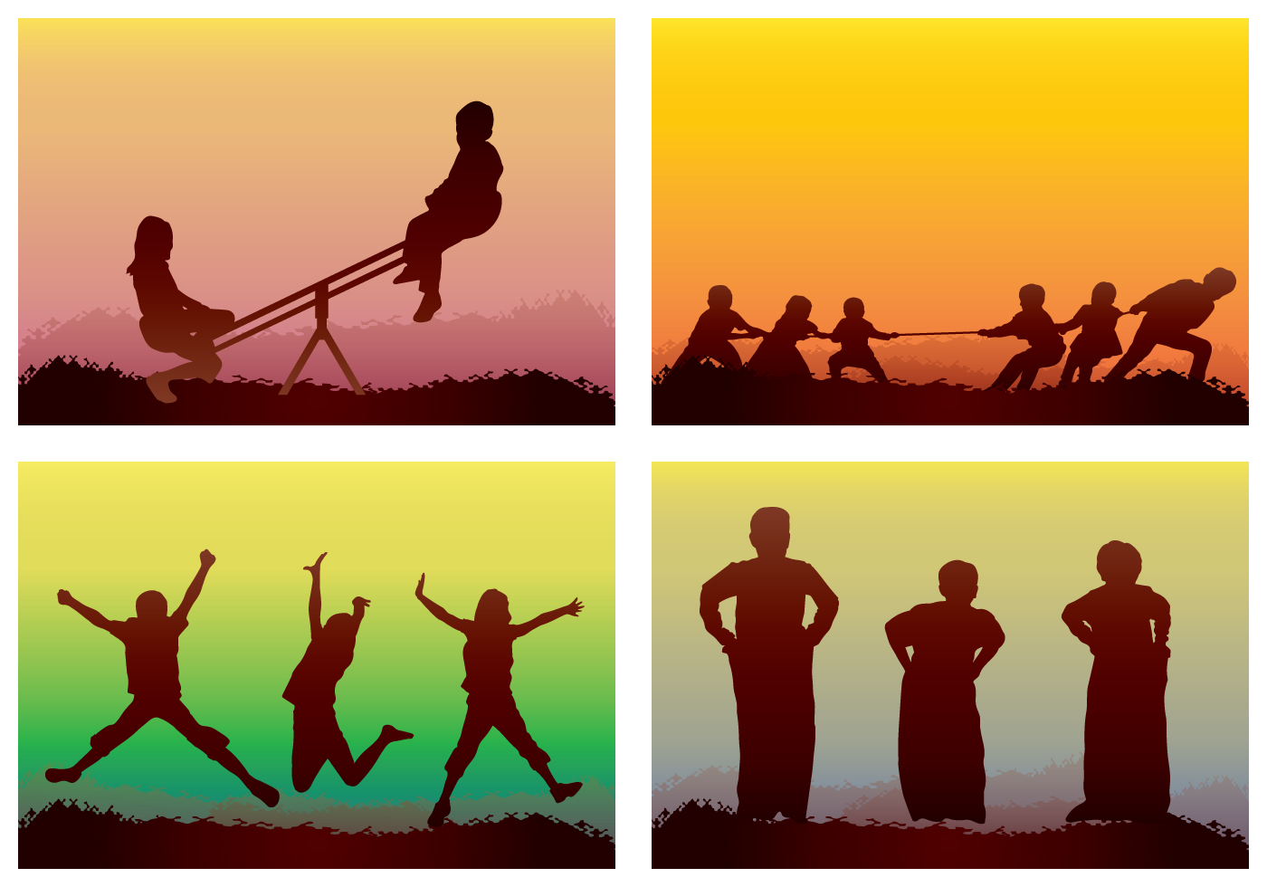 Download Children Playing Silhouette 124649 - Download Free Vectors, Clipart Graphics & Vector Art