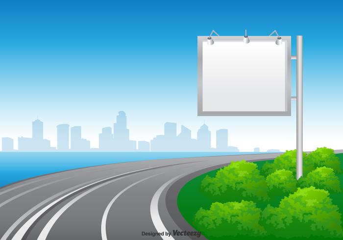 Free Blank Hoarding At The Road Vector