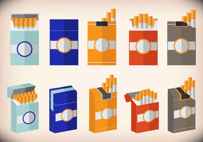 Cigarette pack design flat vector