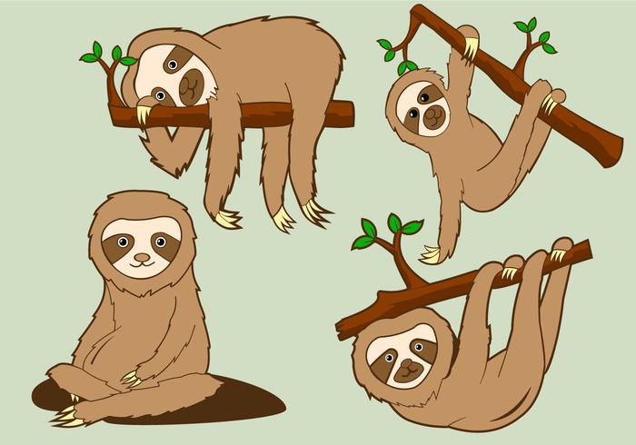 Funny Sloth Pose de la ilustración vector