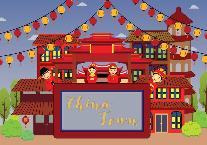 Free China Town Illustration vector