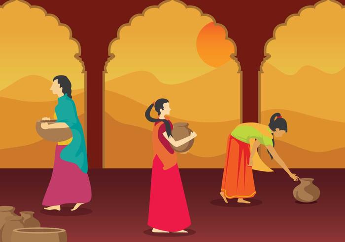 Ilustración libre de la mujer india vector