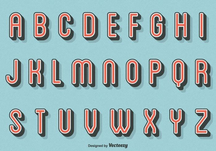 Vintage Retro Style Alphabet 89254 Vector Art at Vecteezy Vintage Retro Style Alphabet 89254 Vector Art at Vecteezy