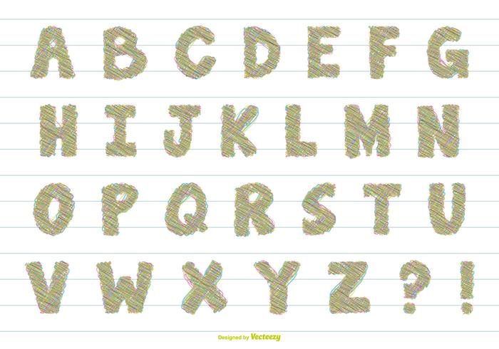 Scribble Style Vector Alphabet Scribble Style Vector Alphabet