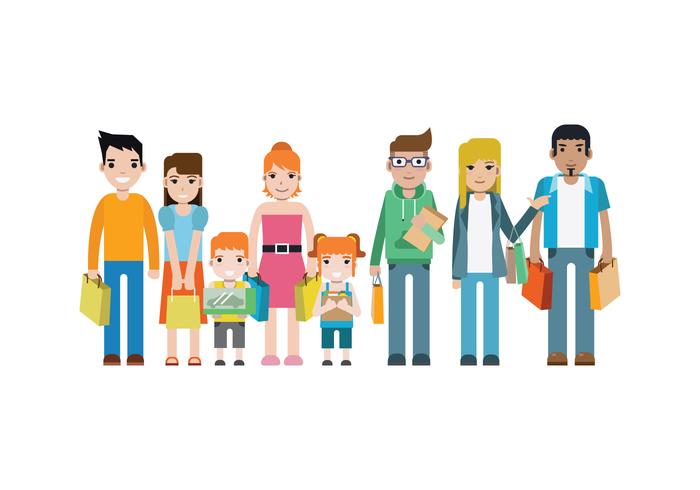 Shopping People Vector 