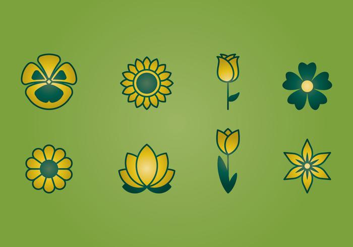 Iconos De La Flor vector