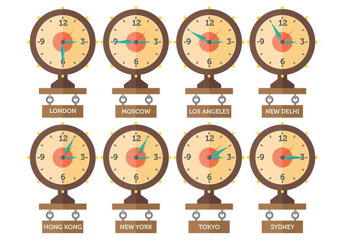 Free Time Zone Icons Vector