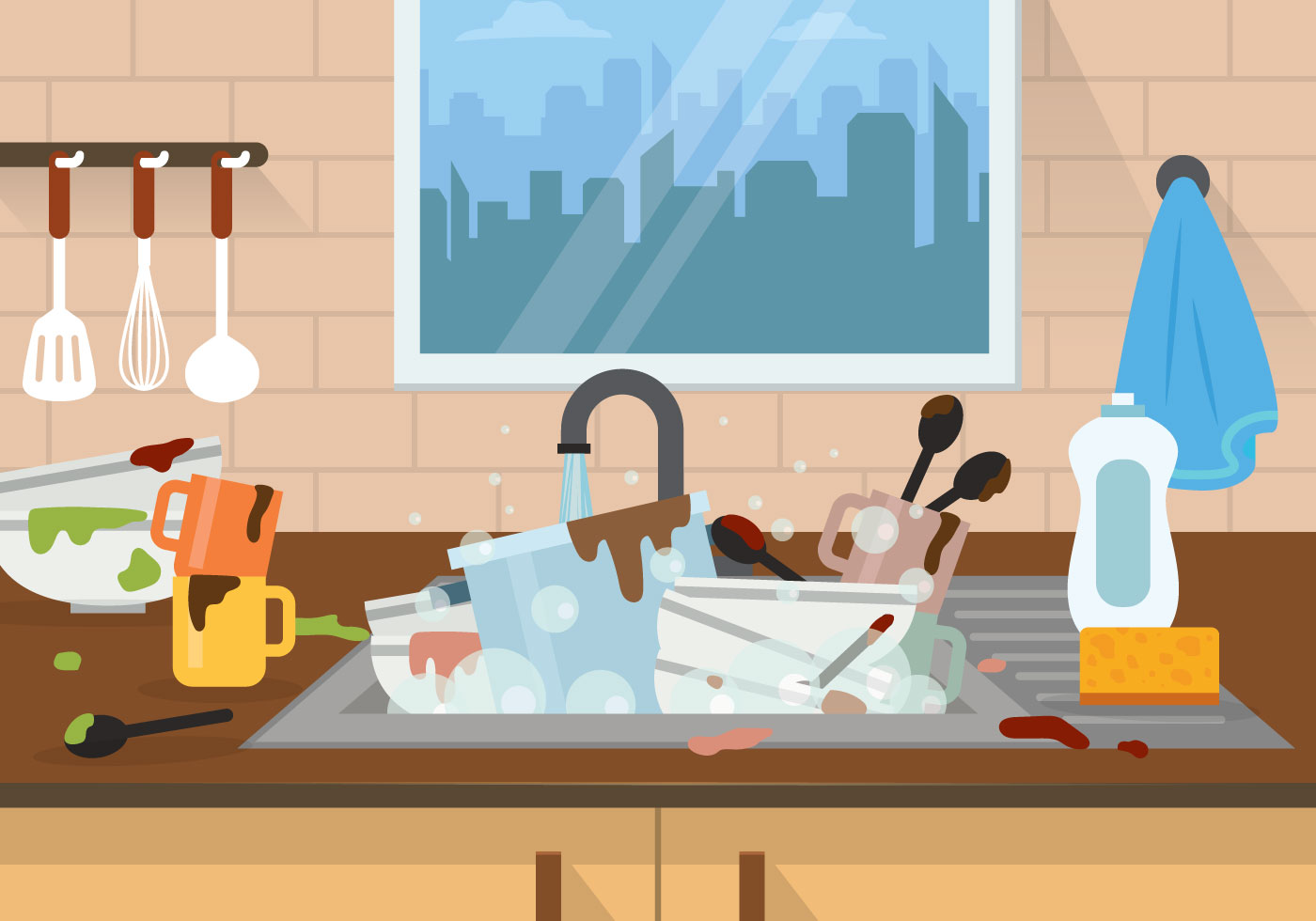 Download the Dirty Dishes Illustration 124812