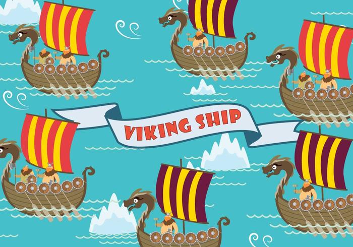 Ilustración gratuita del barco vikingo vector