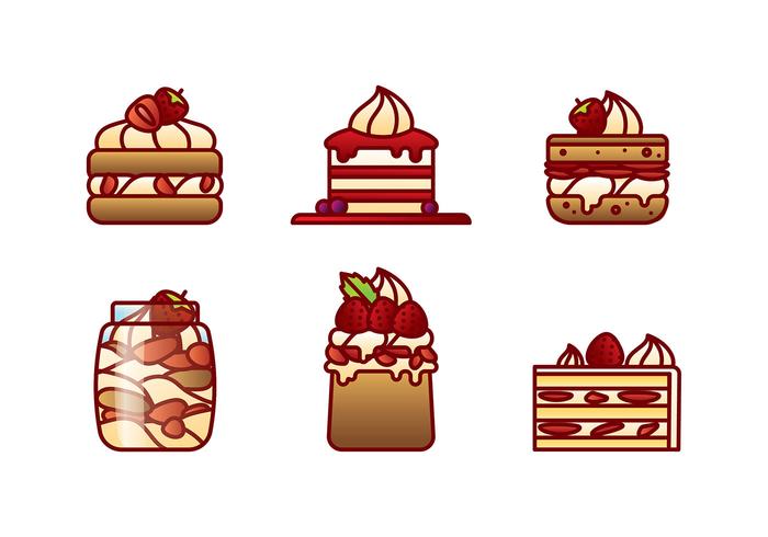 Strawberry Shortcake Flat Vector