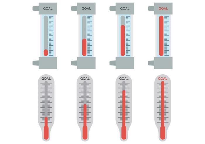 Free Goal Thermometer Icons Vector