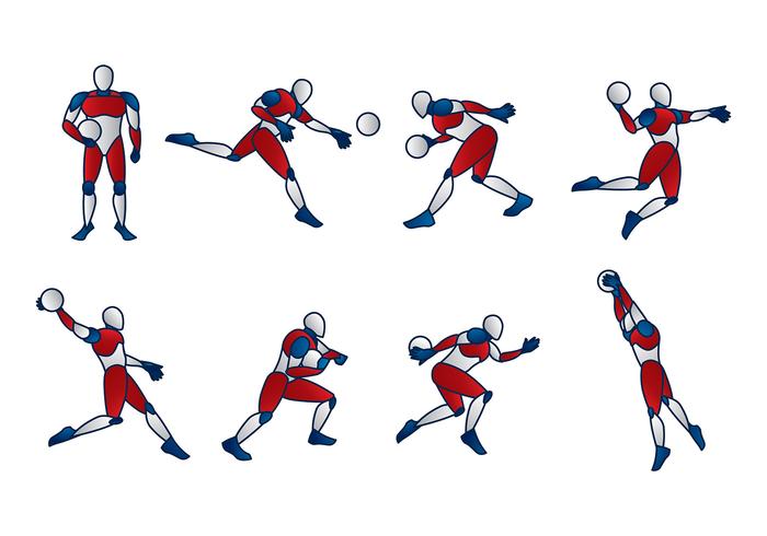 Vector de muñeco de balonmano