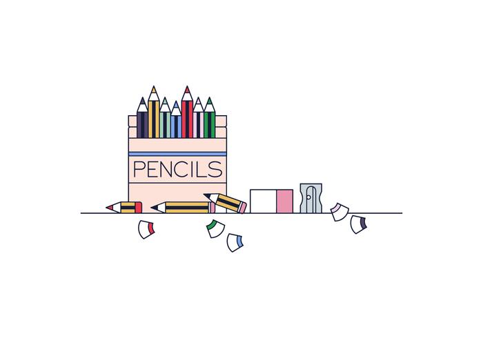 Free Pencils Box Vector