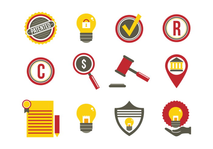 Patent Idea Protection Flat Icons  vector