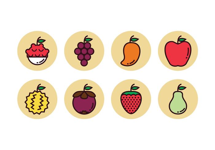 Iconos de frutas gratis vector