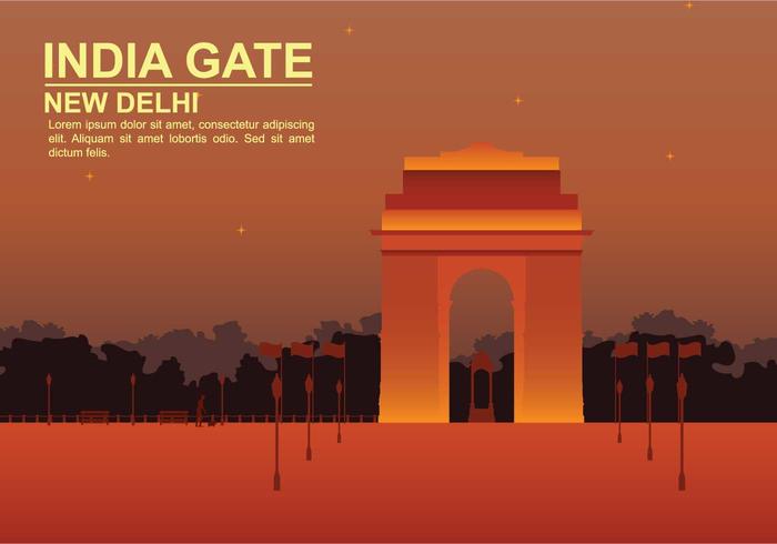 Ilustración libre de la puerta de la India vector