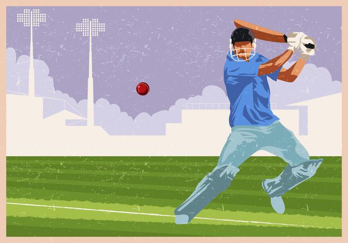 Cricket Player In Playing Action vector