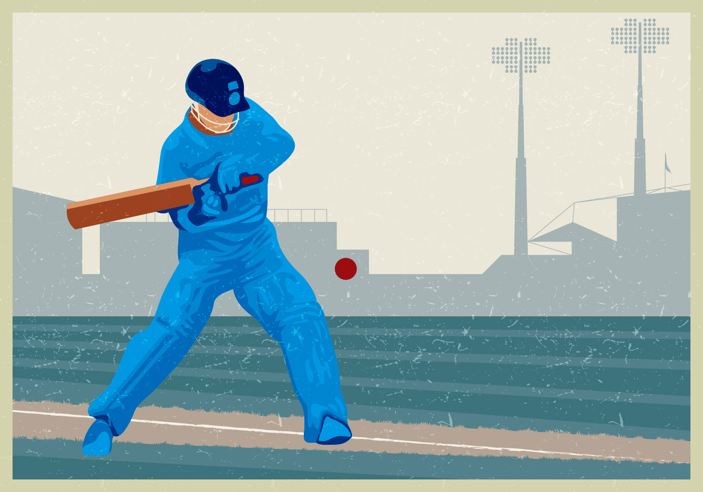 Cricket Player Hitting The Ball 124972 Vector Art at Vecteezy