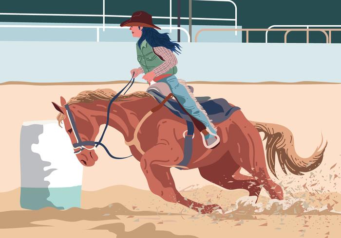 Cowgirl Barrel Racer vector