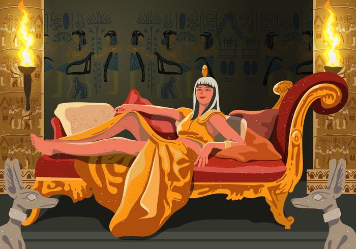 Cleopatra Sentado En Su Trono vector