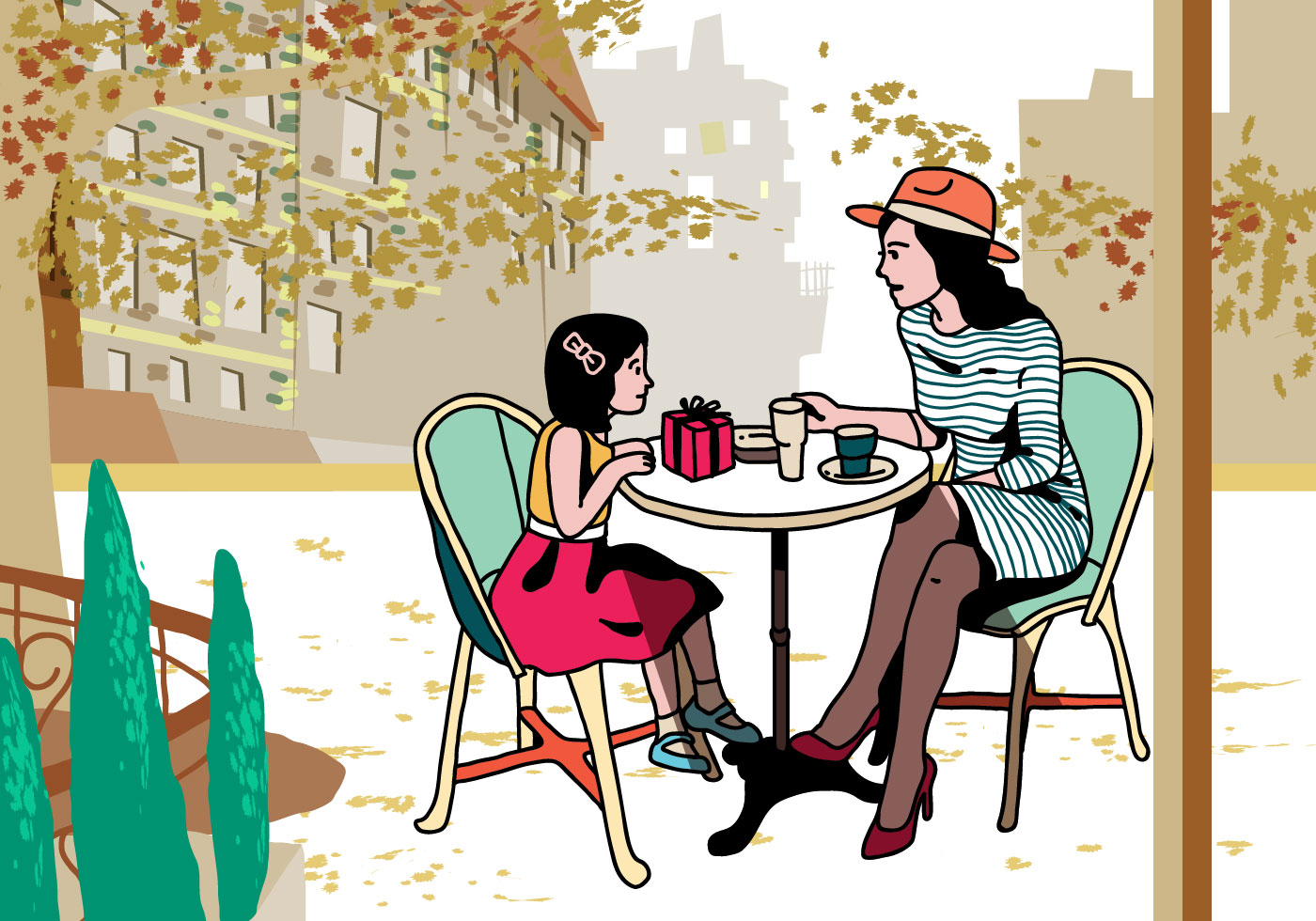 Download Mom And Child Eating Together Vector - Download Free ...