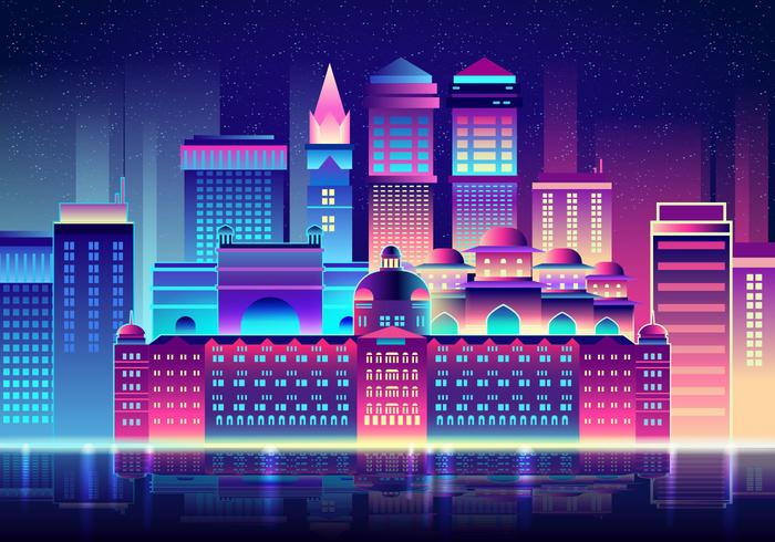 Bombay por la noche vector