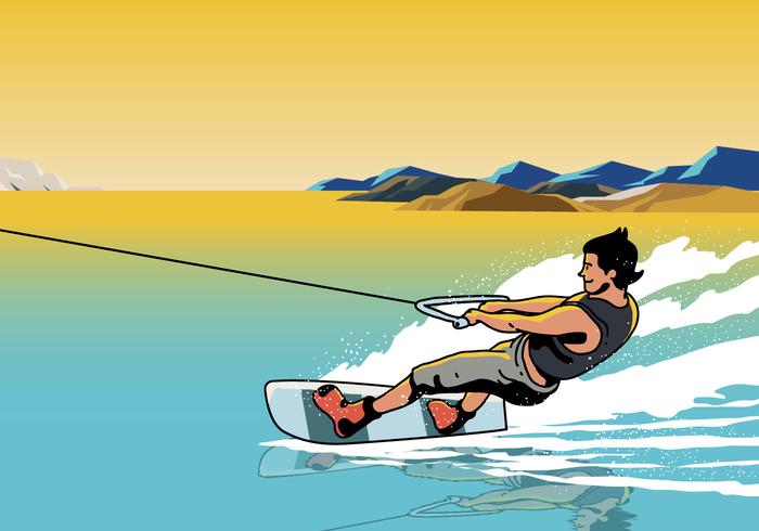 Deportista Wakeboarding vector