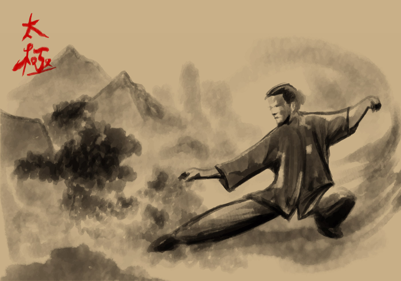 Tai Chi Painting Vector 125028 Vector Art at Vecteezy