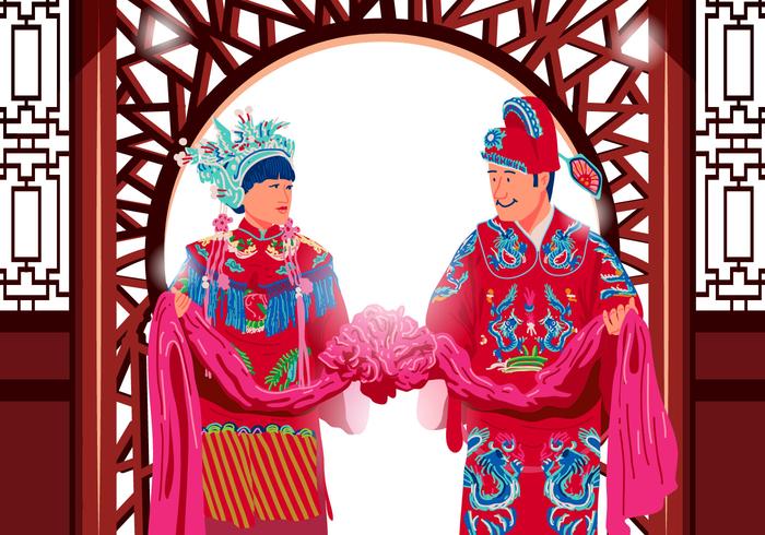 Tradicional chino boda vector
