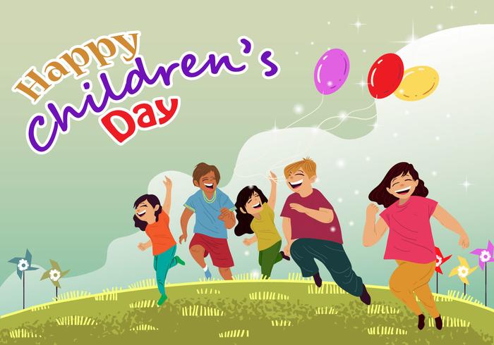 Childrens Day Card Vector