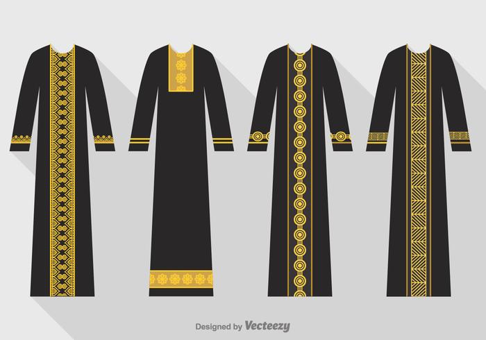 Free Vector Black Abaya Set