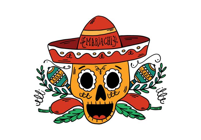 Sugar Skull Mariachi Background vector