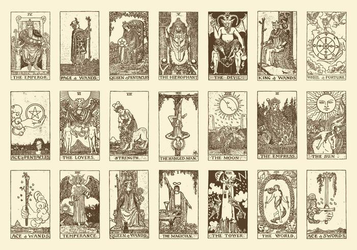 Antiguo Tarot Ilustraciones vector