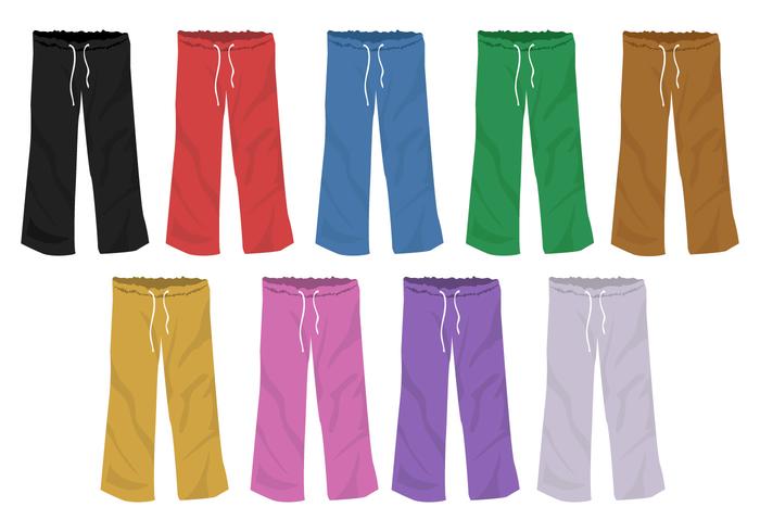 Set Of Full Color Templates Sweatpants Blank Design vector