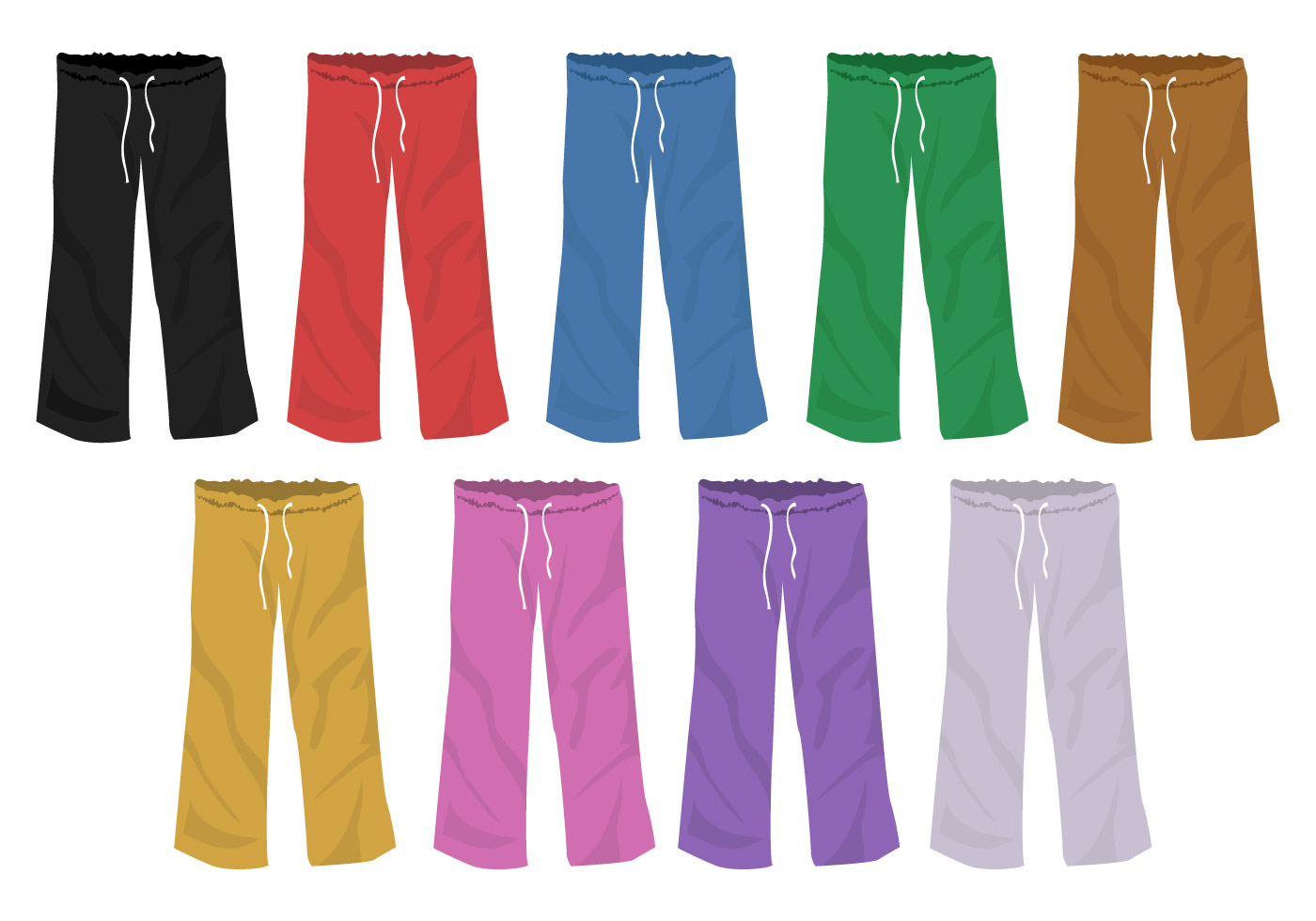 Set Of Full Color Templates Sweatpants Blank Design 125168 Vector Art