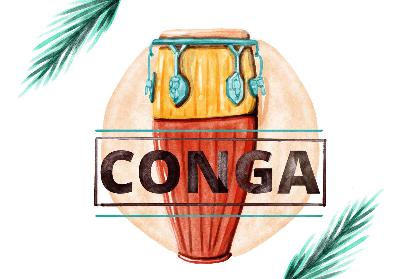 Free Conga Watercolor Vector 125182 Vector Art at Vecteezy