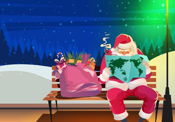 Sinterklaas Santa Reading Vector