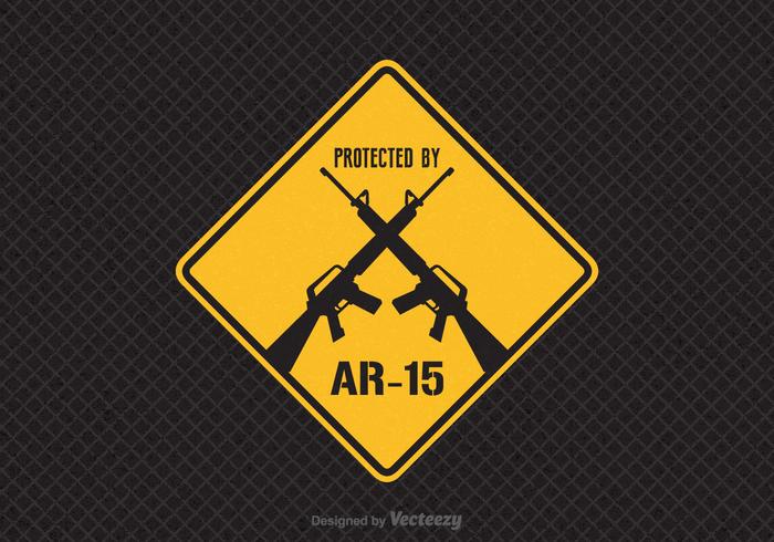 Free Protected By AR-15 Vector Sign Free Protected By AR-15 Vector Sign