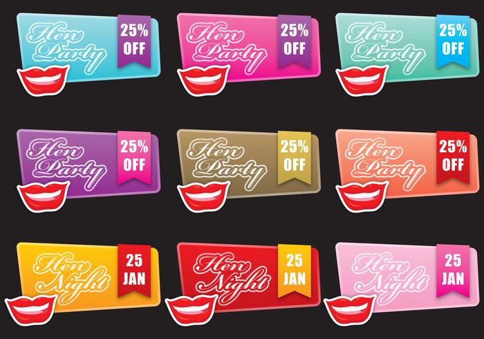 Hen Party Banners vector