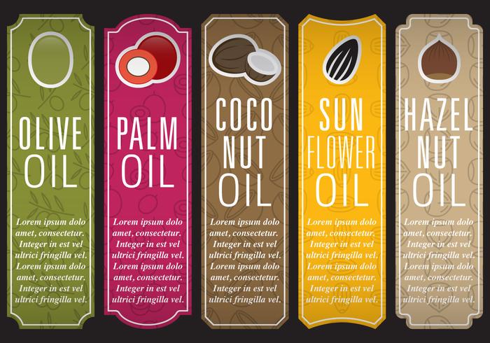 Oil Vectical Labels vector