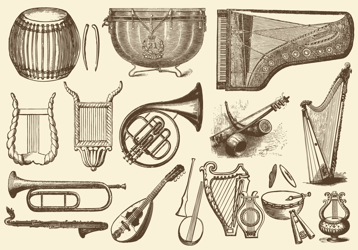 Музыкальные инструменты Harp, Clip art, Musical instruments